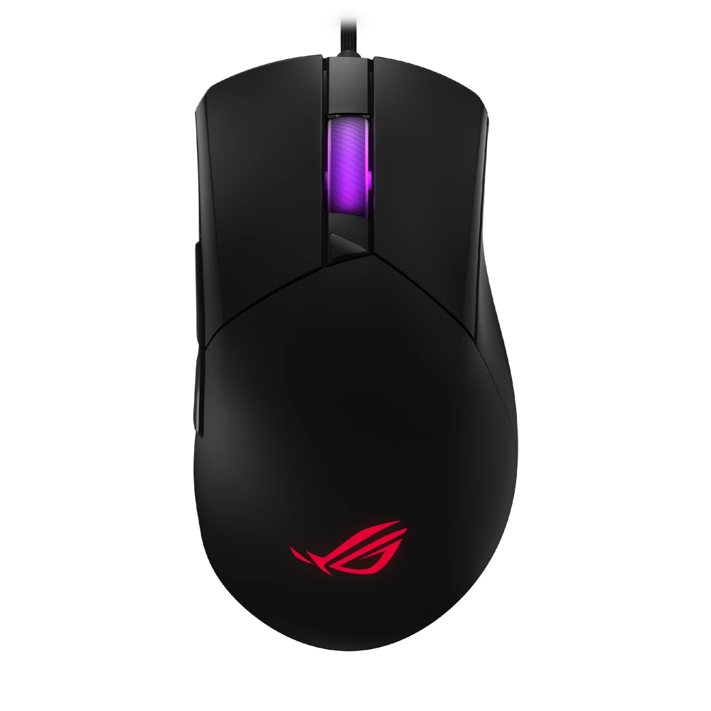 ASUS ROG Gladius III Core Main – Direct top-down view of the ROG Gladius III Core.