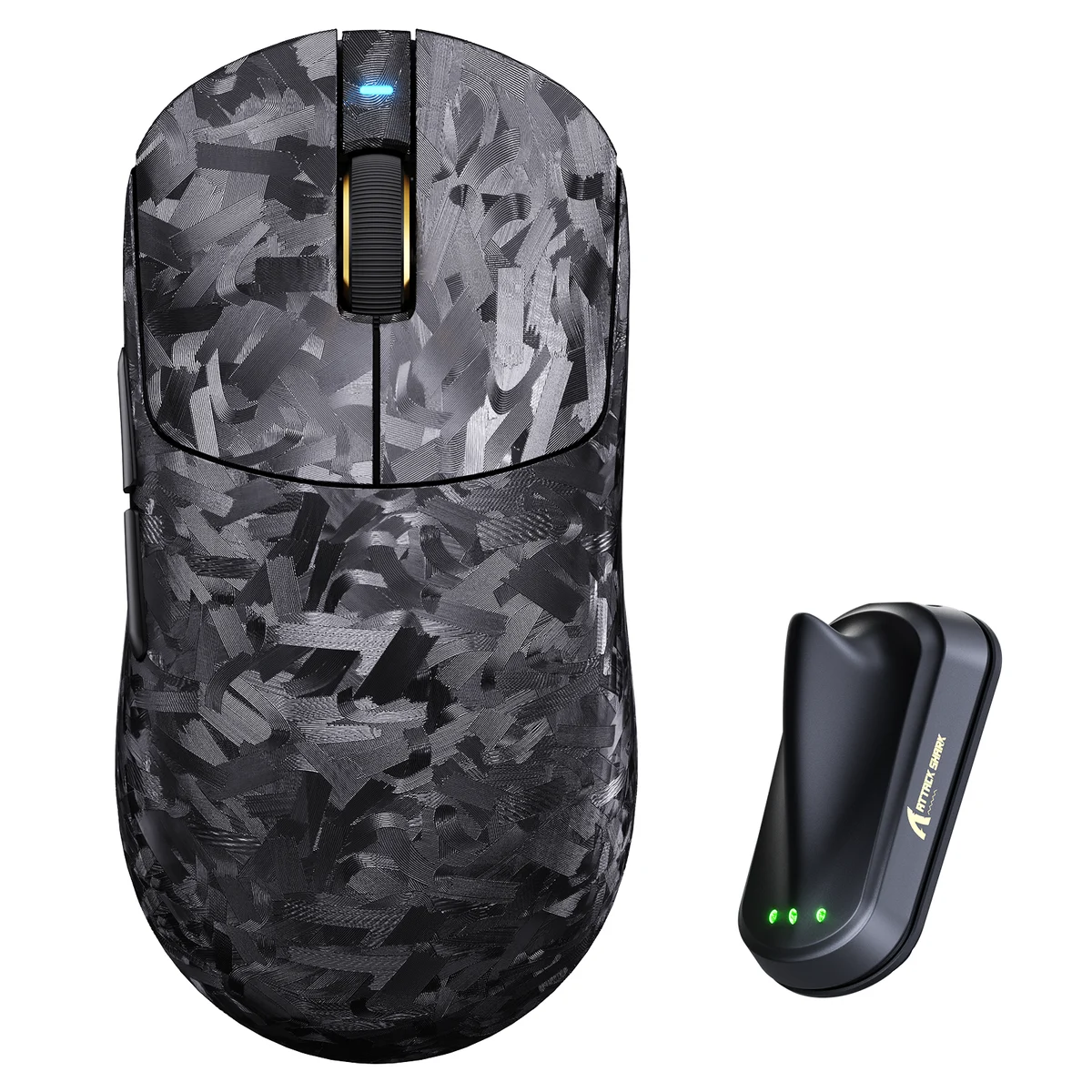 Attack Shark RS3 Ultra carbon-fibre wireless gaming mouse in black