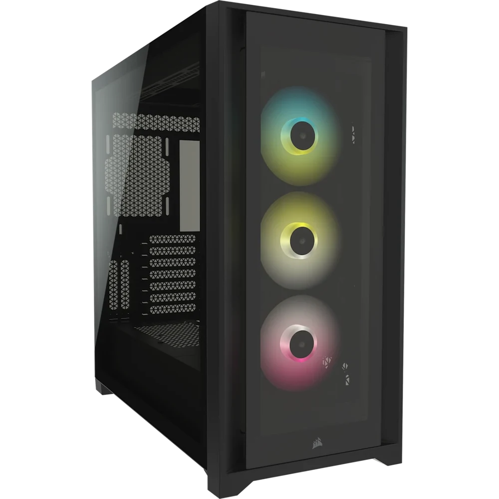 Corsair iCUE 5000X RGB Tempered Glass Mid-Tower ATX Case - Black view 1