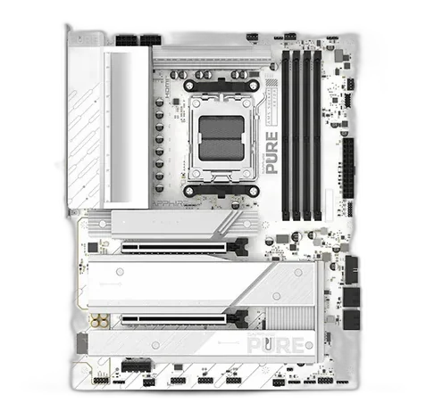 Sapphire Pure X870A WiFi 7 White AMD X870 AM5 DDR5 ATX Motherboard - White