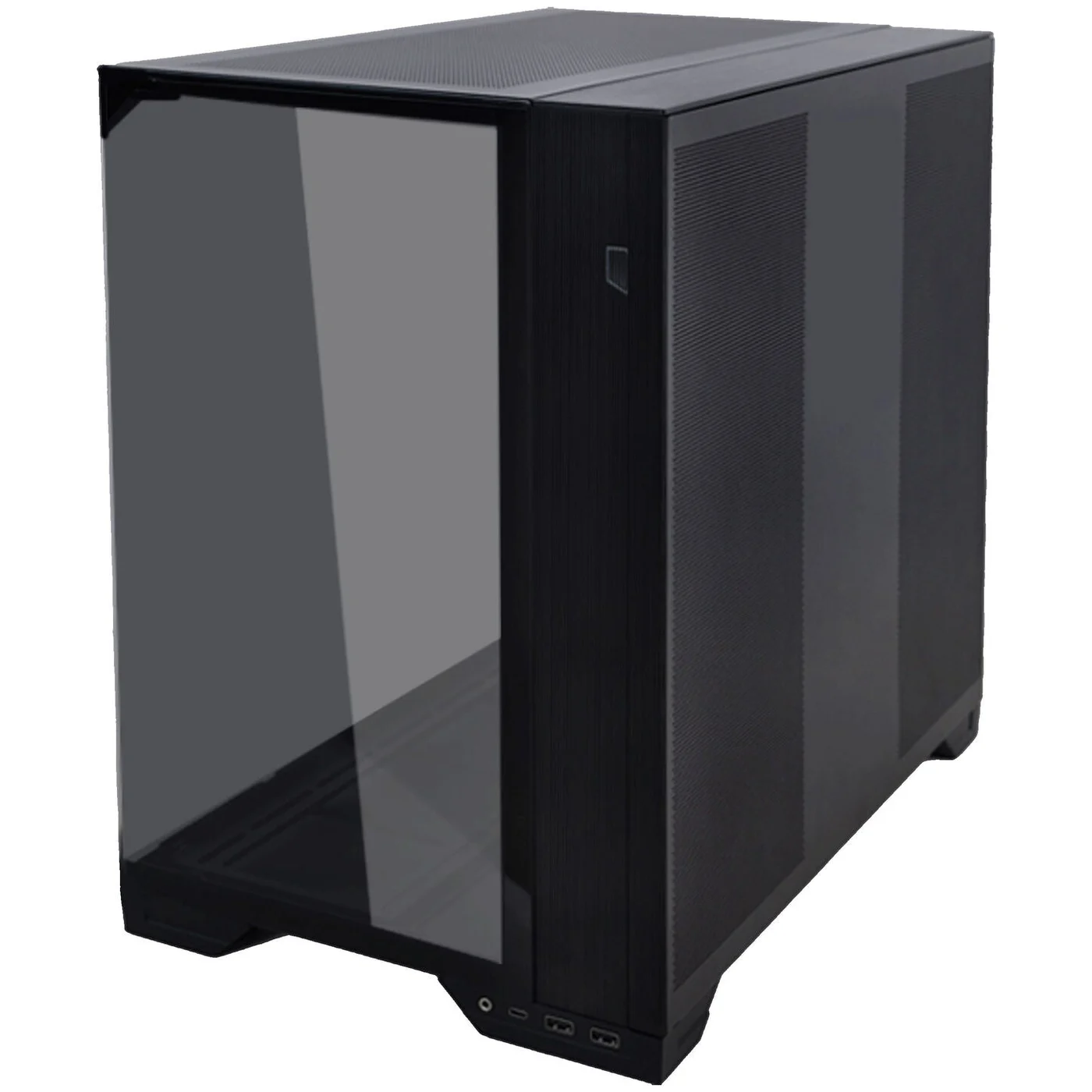 Lian Li O11 Vision Compact Black dual-chamber case with seamless wraparound tempered glass