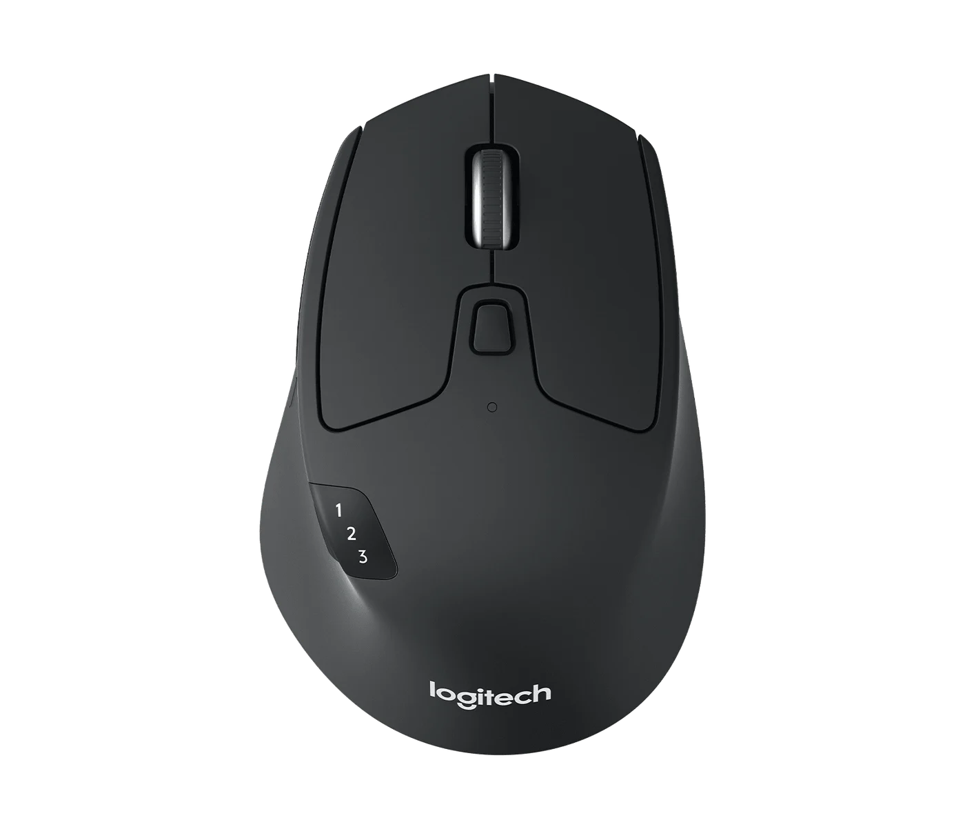 Logitech M720 Triathlon Multi-Device Wireless Mouse Black top view (910-004791)