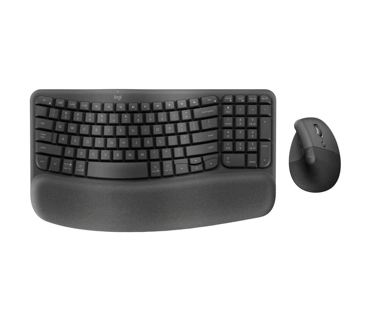 Logitech Wave Keys and Lift Ergonomic Keyboard and Mouse Combo (Graphite)