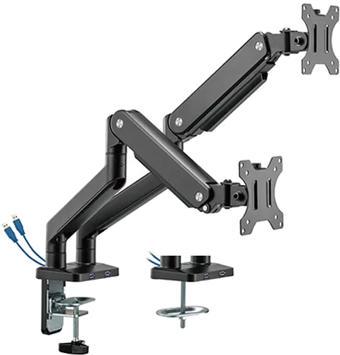 BMA-24U Dual Monitor Aluminum Spring Arm with USB 3.0