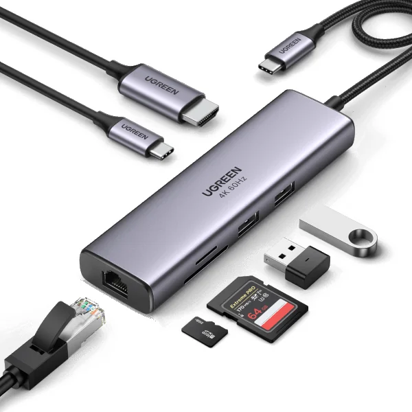 Ugreen 7-in-1 USB-C Hub with 4K HDMI and SD Card Reader
