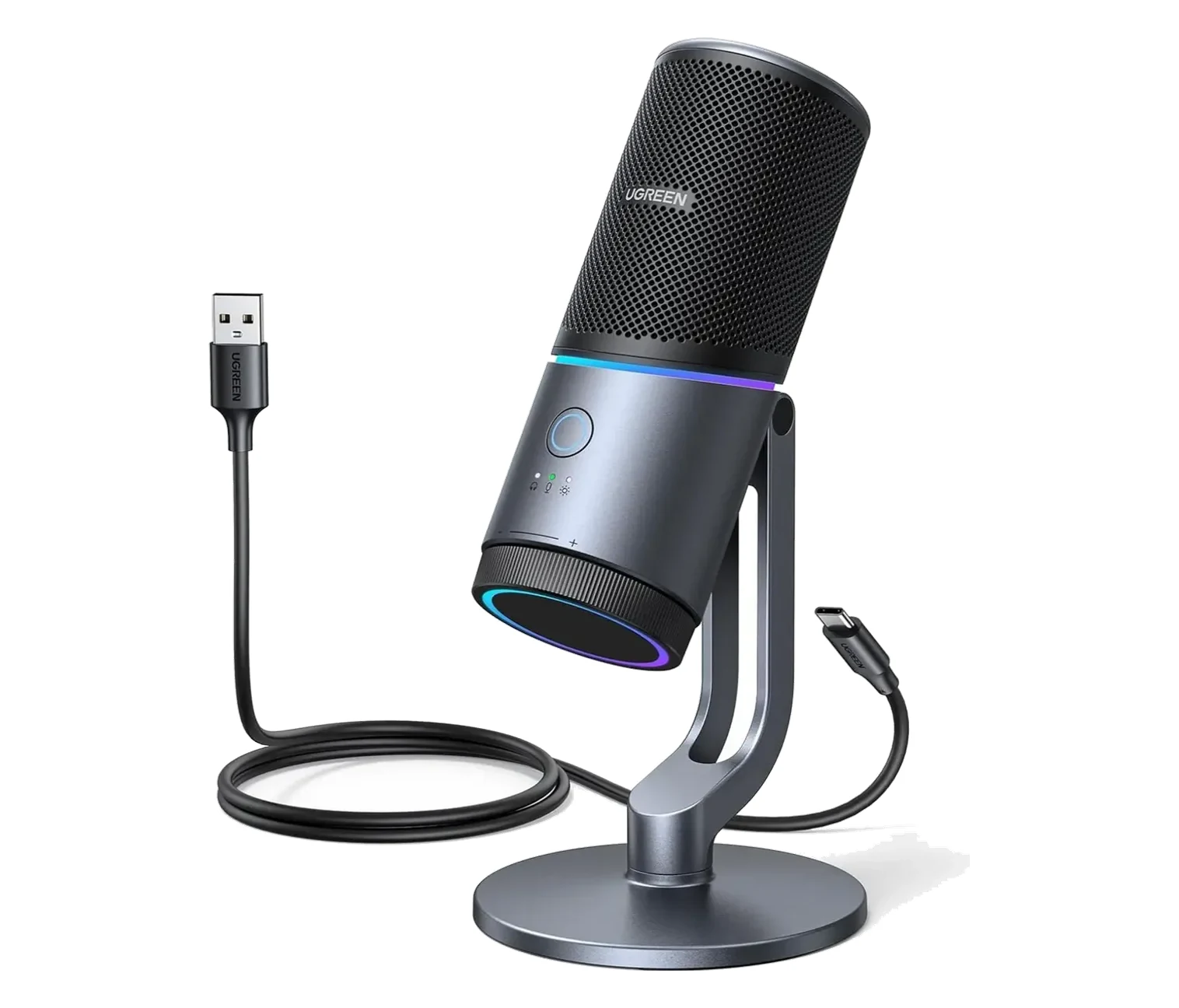 Ugreen RGB Noise-Cancelling USB Desktop Microphone