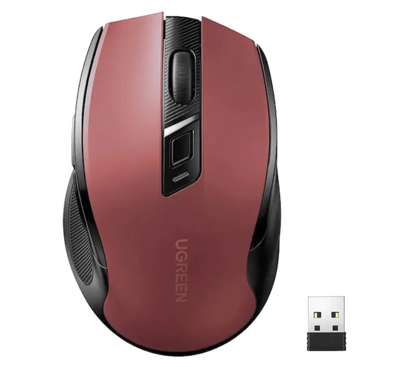 Ergonomic Contoured Wireless Mouse 2.4GHz + Bluetooth (Red)