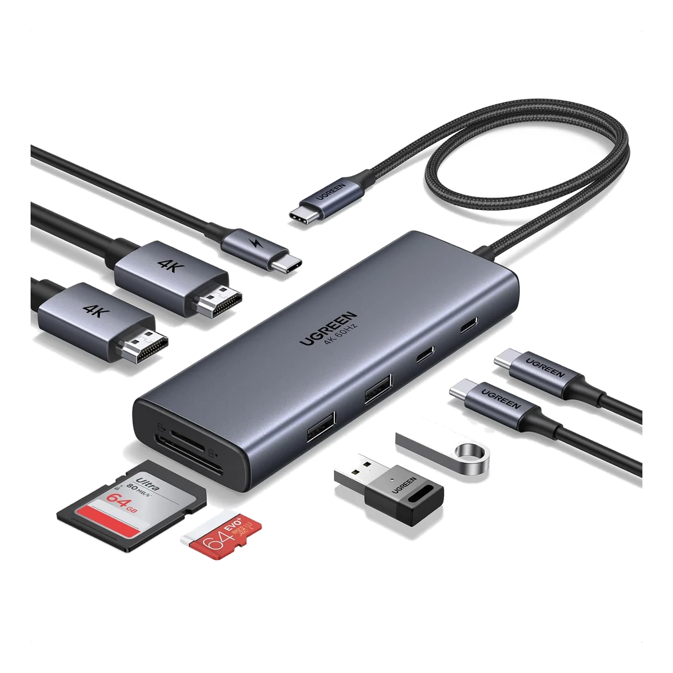 USB-C Dual HDMI Docking Station 9-in-1 Dual 4K@60Hz