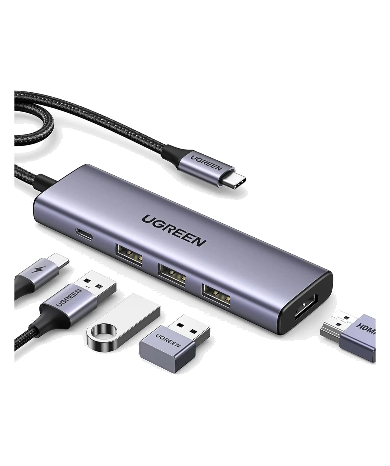 USB-C Multiport Hub, HDMI 4K@60Hz, 3x USB 3.0 and USB-C PD (5-in-1)